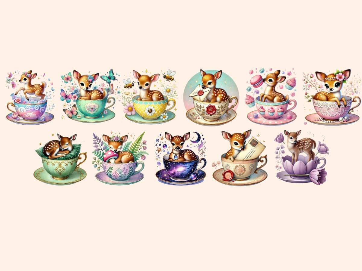 Teacup Fawns P2 Clipart deer clipart deer graphics deer images - WondersArtist