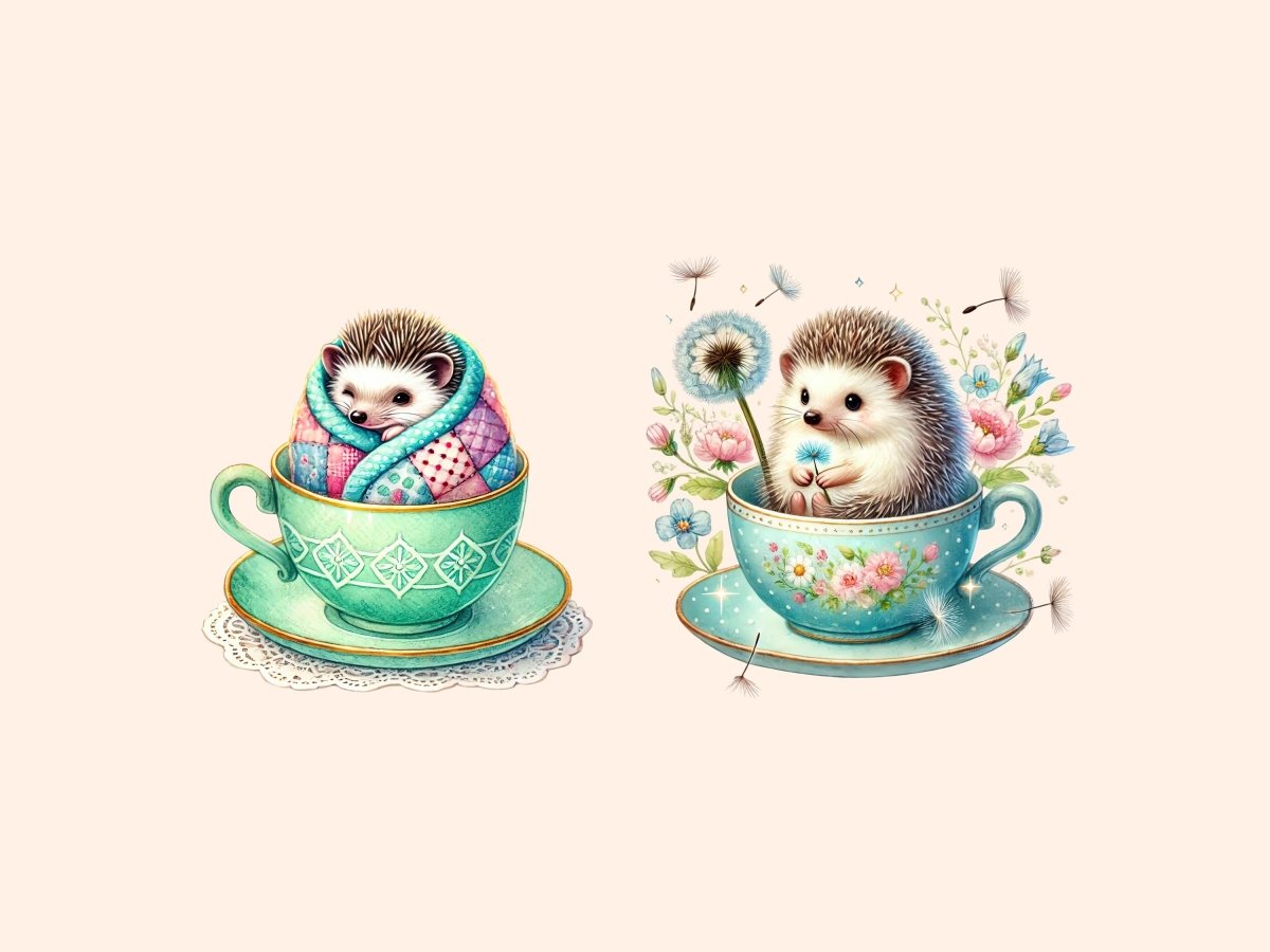 Teacup Hedgehogs Clipart animal clipart baby animal clipart cute animal clipart - WondersArtist