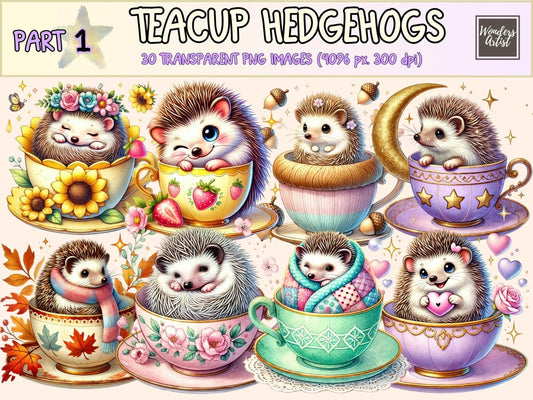 Teacup Hedgehogs Clipart animal clipart baby animal clipart cute animal clipart - WondersArtist