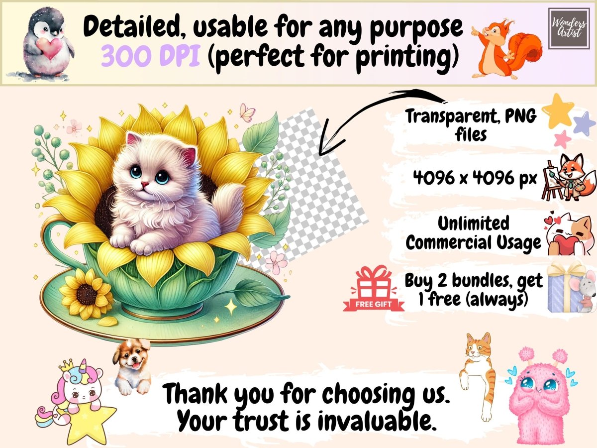Teacup Kittens Clipart baby cat clipart cat clipart cat designs - WondersArtist