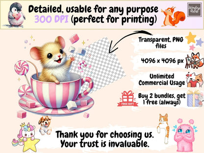 Teacup Mice Clipart baby mouse clipart cute mouse clipart mice clipart - WondersArtist