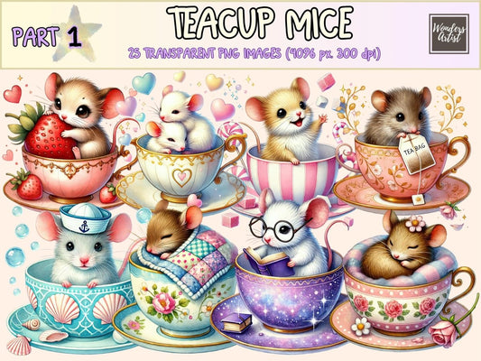 Teacup Mice Clipart baby mouse clipart cute mouse clipart mice clipart - WondersArtist