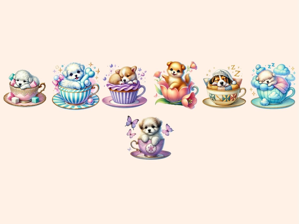 Teacup Puppies Clipart adorable clipart animal clipart cute clipart - WondersArtist