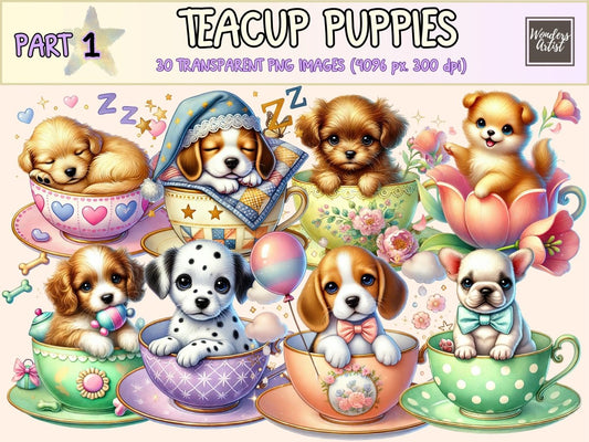 Teacup Puppies Clipart adorable clipart animal clipart cute clipart - WondersArtist
