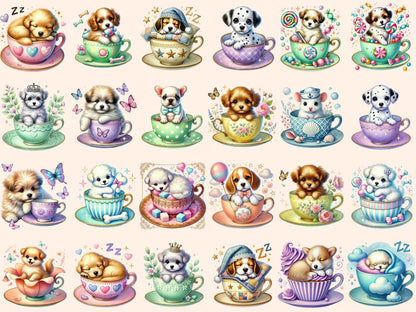 Teacup Puppies Clipart adorable clipart animal clipart cute clipart - WondersArtist