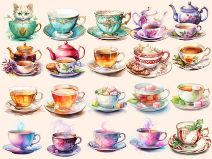 Teacups Watercolor Clipart cute teacups png - Wonders Artist