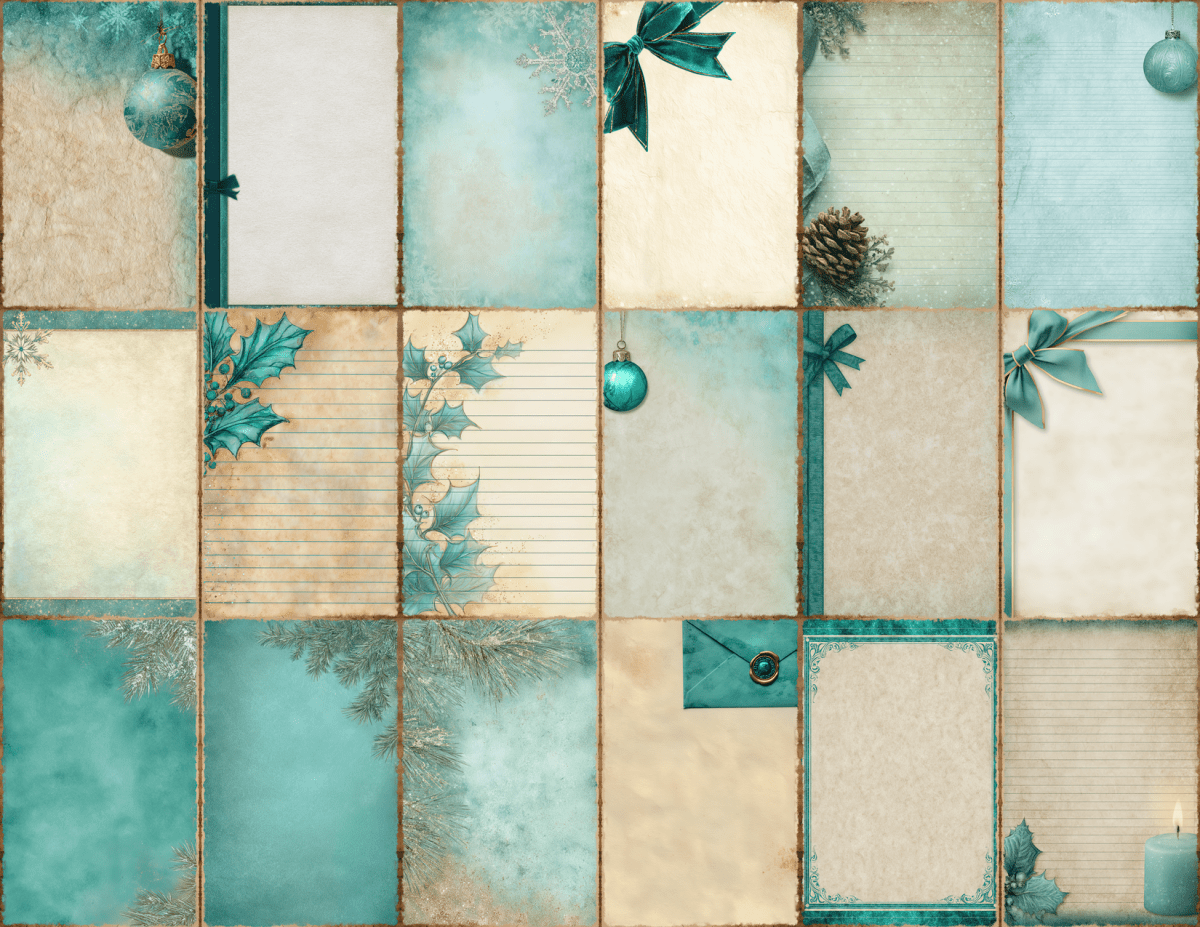 Teal Christmas Journal Pages All Bundles Journal Pages new bundles all - WondersArtist