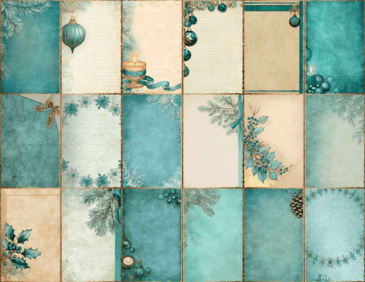 Teal Christmas Journal Pages All Bundles Journal Pages new bundles all - WondersArtist