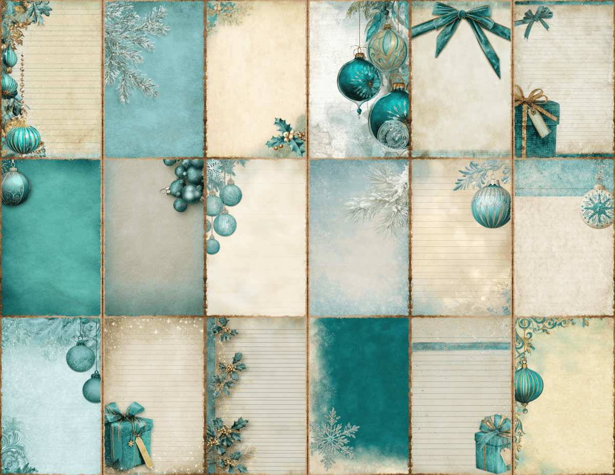 Teal Christmas Journal Pages All Bundles Journal Pages new bundles all - WondersArtist