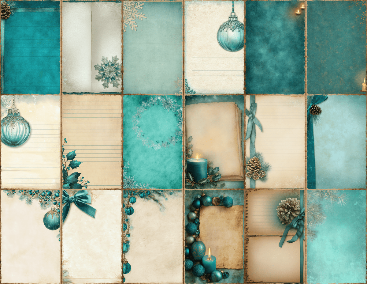 Teal Christmas Journal Pages All Bundles Journal Pages new bundles all - WondersArtist