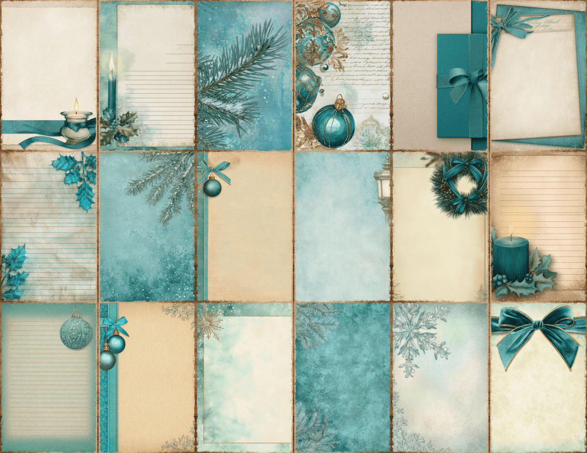 Teal Christmas Journal Pages All Bundles Journal Pages new bundles all - WondersArtist