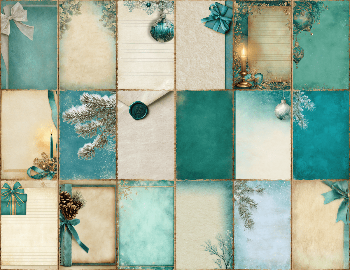 Teal Christmas Journal Pages All Bundles Journal Pages new bundles all - WondersArtist