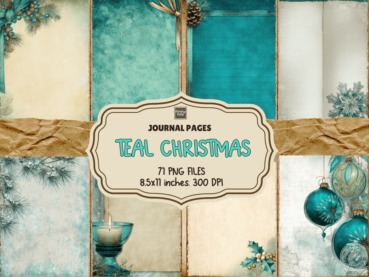 Teal Christmas Journal Pages All Bundles Journal Pages new bundles all - WondersArtist