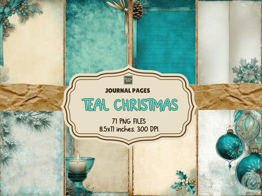 Teal Christmas Journal Pages All Bundles Journal Pages new bundles all - WondersArtist