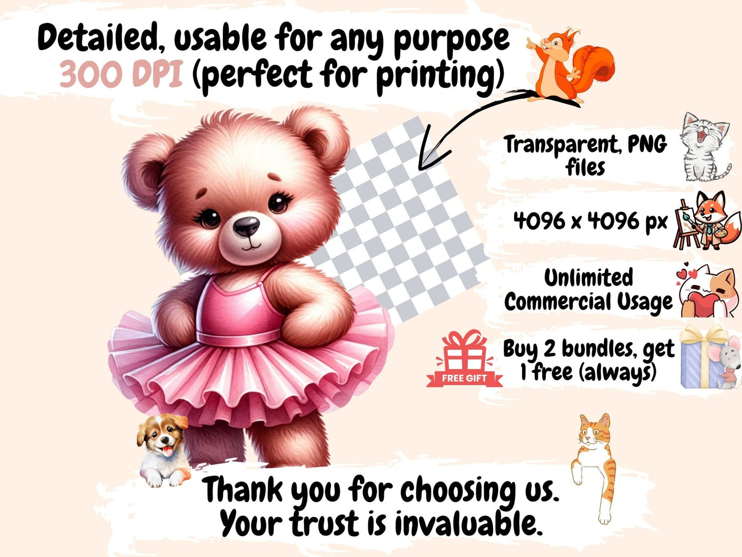 Teddy Bears Clipart - High - Quality Instant Digital Download for Creative Projects