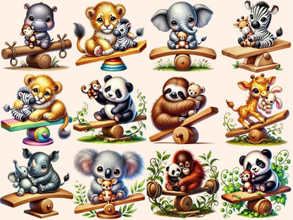 Teeter - Totter Animals Clipart Animal Clipart - Wonders Artist
