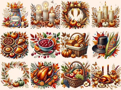 Thanksgiving Clipart Autumn Feast - Wonders Artist