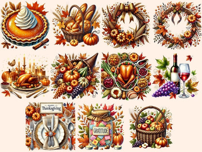Thanksgiving Clipart Autumn Feast - Wonders Artist