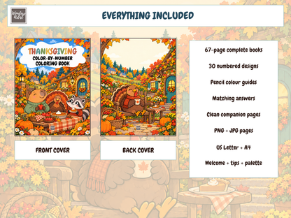 Thanksgiving Color-by-Number Coloring Book — whats included