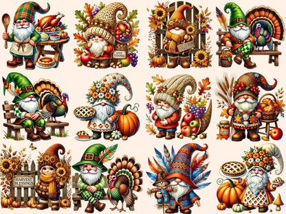 Thanksgiving Gnomes (P1) Clipart Autumn Gnome Clip - Wonders Artist