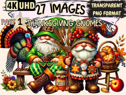 Thanksgiving Gnomes (P1) Clipart Autumn Gnome Clip - Wonders Artist