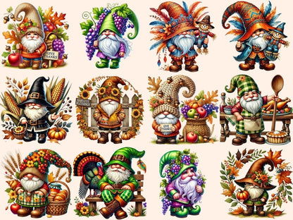 Thanksgiving Gnomes (P1) Clipart Autumn Gnome Clip - Wonders Artist