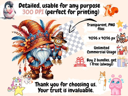 Thanksgiving Gnomes (P1) Clipart Autumn Gnome Clip - Wonders Artist