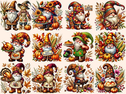 Thanksgiving Gnomes (P2) Clipart Autumn Gnome Clip - Wonders Artist