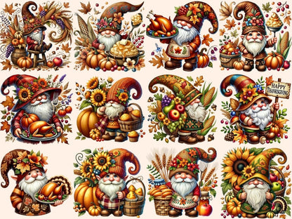 Thanksgiving Gnomes (P2) Clipart Autumn Gnome Clip - Wonders Artist