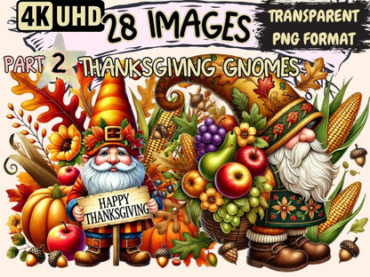 Thanksgiving Gnomes (P2) Clipart Autumn Gnome Clip - Wonders Artist