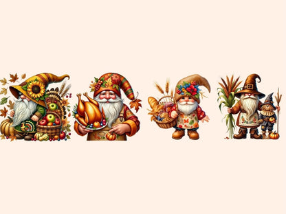 Thanksgiving Gnomes (P2) Clipart Autumn Gnome Clip - Wonders Artist