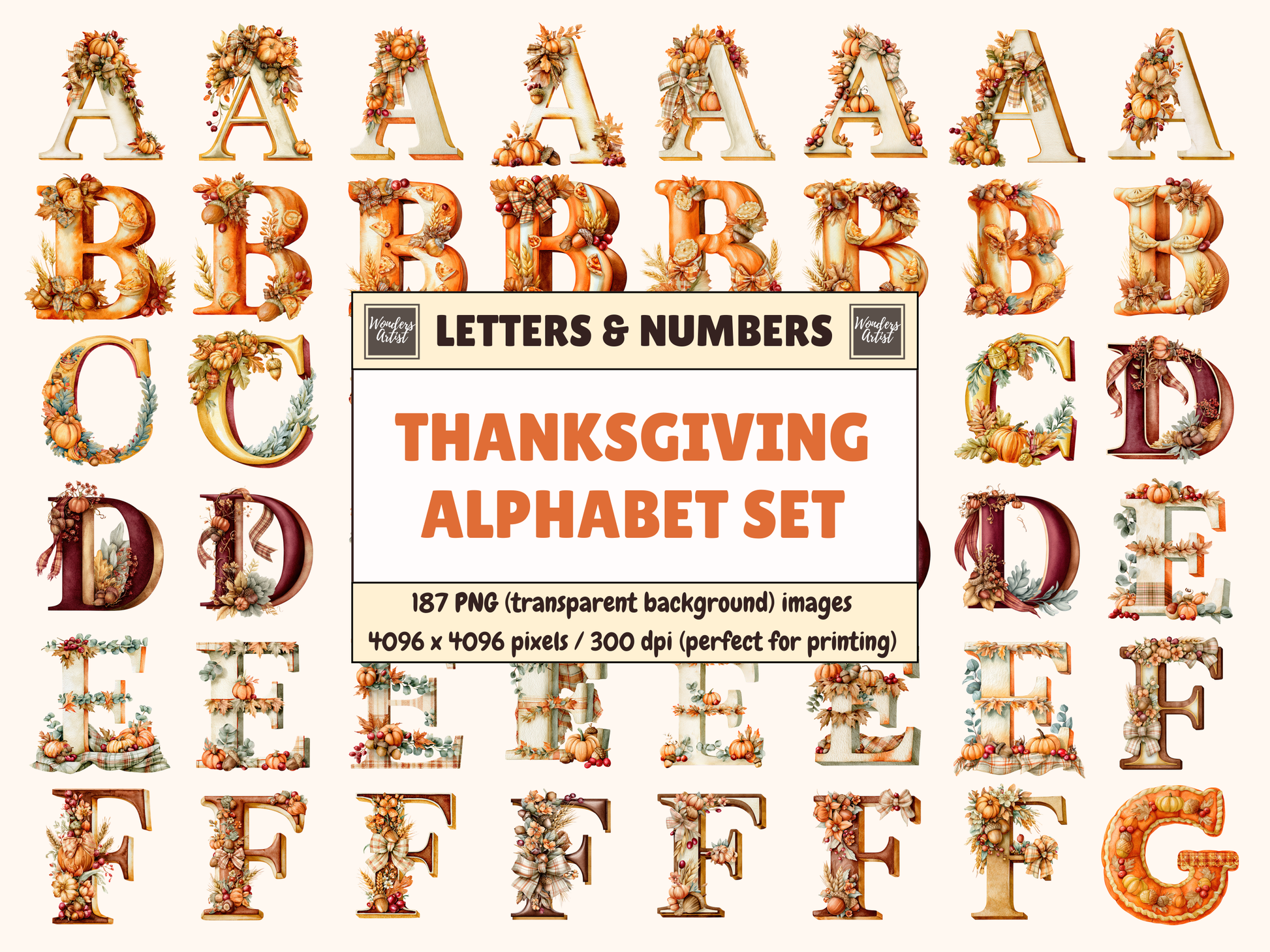 Thanksgiving Alphabet & Numbers