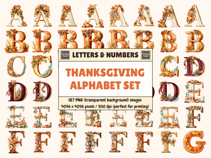 Thanksgiving Alphabet & Numbers