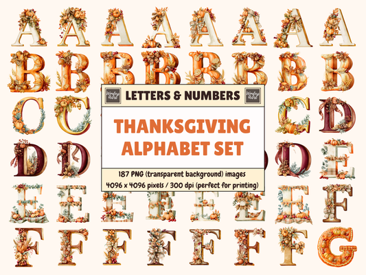 Thanksgiving Alphabet & Numbers
