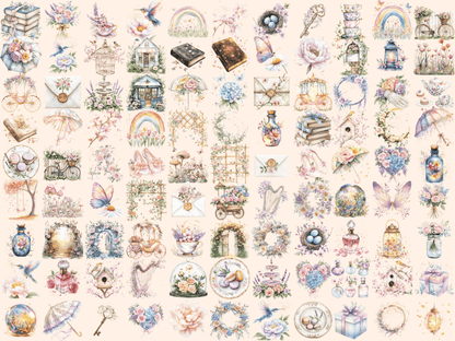 The Garden of Spring Watercolor Clipart blooming flowers png - Wonders Artist