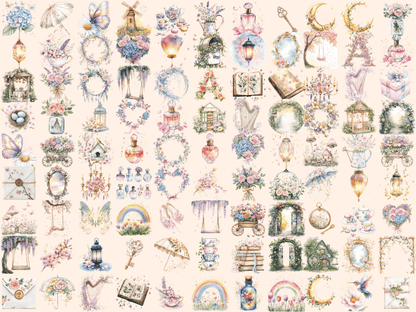 The Garden of Spring Watercolor Clipart blooming flowers png - Wonders Artist