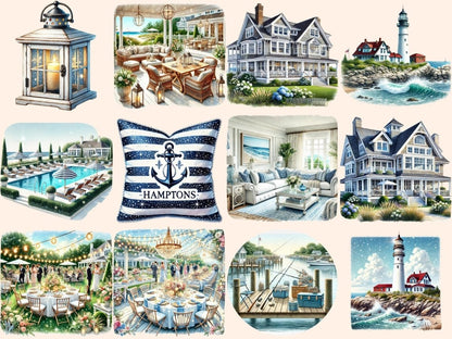 The Hamptons Clipart beach digital art - Wonders Artist