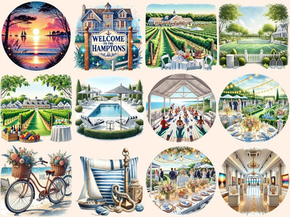 The Hamptons Clipart beach digital art - Wonders Artist