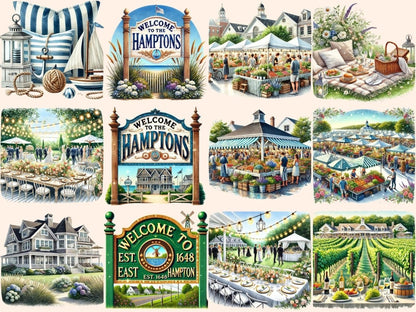 The Hamptons Clipart beach digital art - Wonders Artist