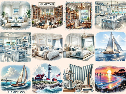 The Hamptons Clipart beach digital art - Wonders Artist