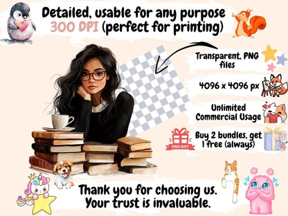 The Old Library Watercolor Clipart academia clipart - Wonders Artist