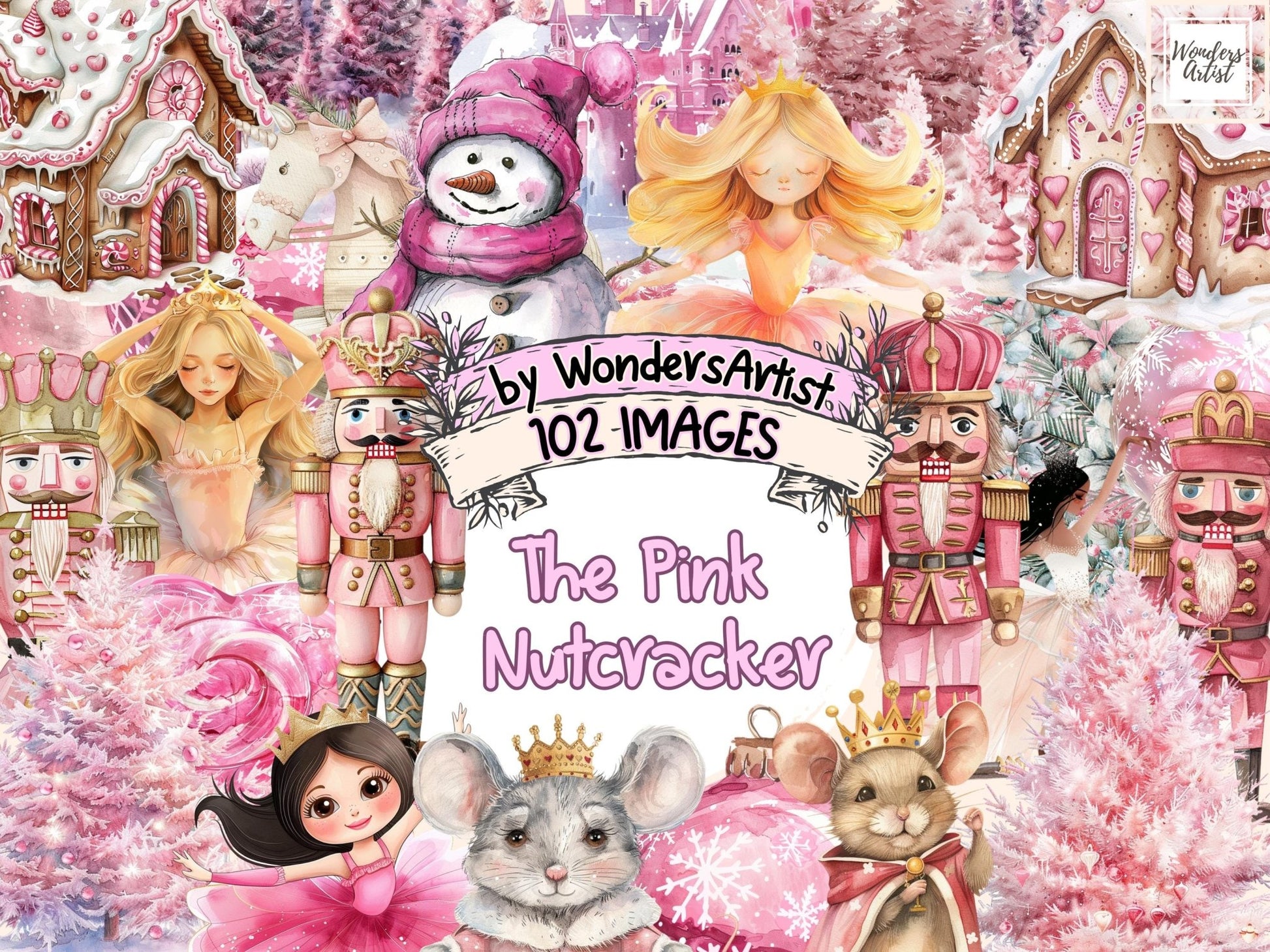 The Pink Nutcracker Watercolor Clipart - High - Quality Instant Digital Download for Creative Projects