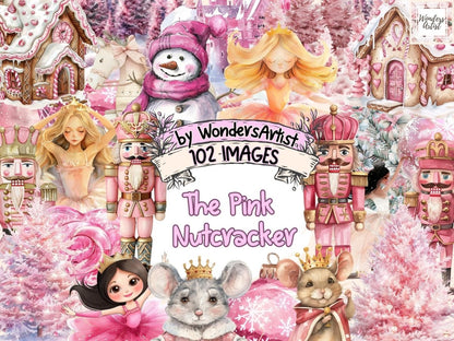 The Pink Nutcracker Watercolor Clipart Christmas Ballet - Wonders Artist
