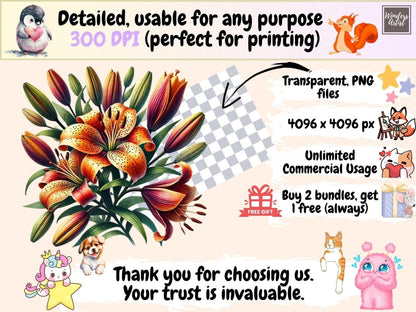 Tiger Lilies Clipart blooming lily art - Wonders Artist