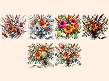 Tiger Lily Bouquets Clipart blooming bouquet art - Wonders Artist