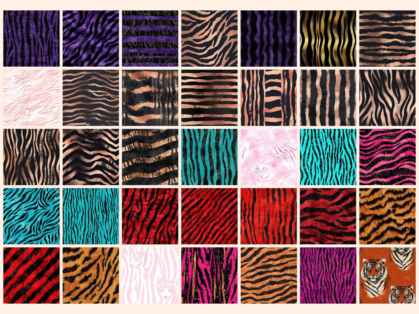 Tiger Stripes Seamless Digital Paper - High - Quality Instant Digital Download for Creative Projects