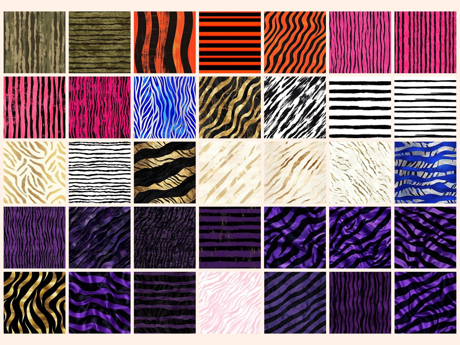 Tiger Stripes Seamless Digital Paper - High - Quality Instant Digital Download for Creative Projects