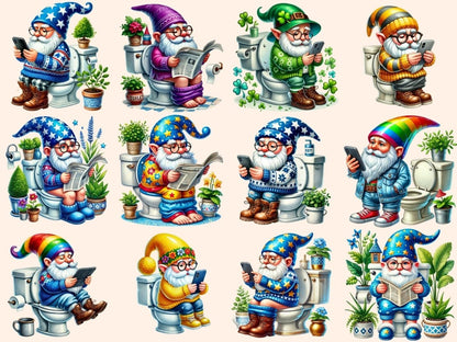 Toilet Gnomes Clipart bathroom gnomes - Wonders Artist