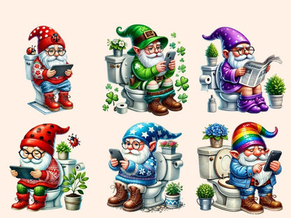 Toilet Gnomes Clipart bathroom gnomes - Wonders Artist