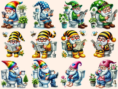 Toilet Gnomes (P2) Clipart bathroom gnomes - Wonders Artist